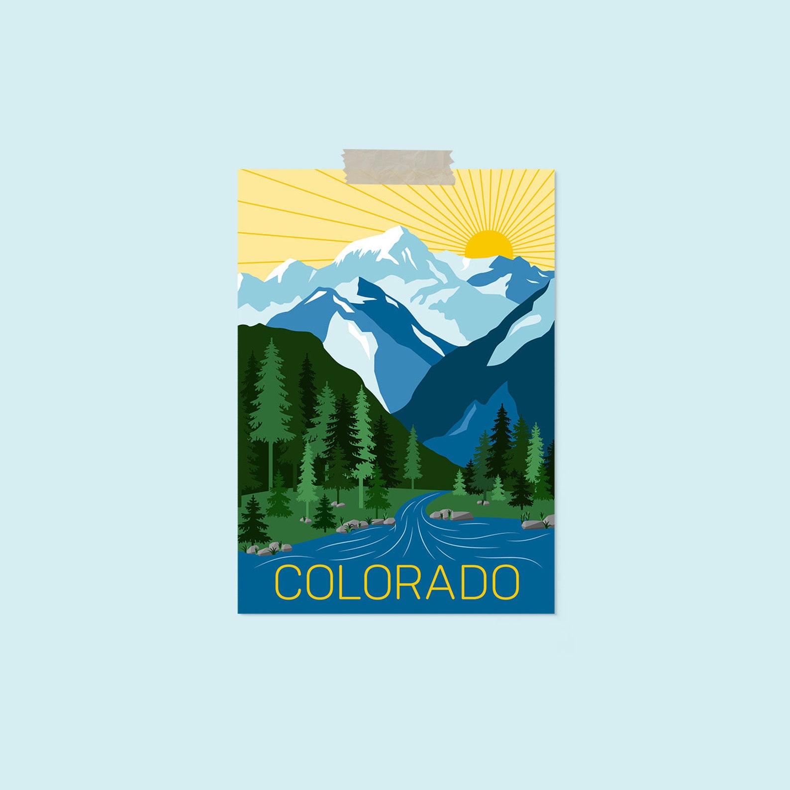 Colorado Travel Postcard Print Travel Adventure US State | Etsy