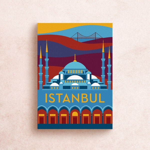 Istanbul Travel Postcard Print | Illustrated Adventure Postcard | Souvenir | Gifts | Decor