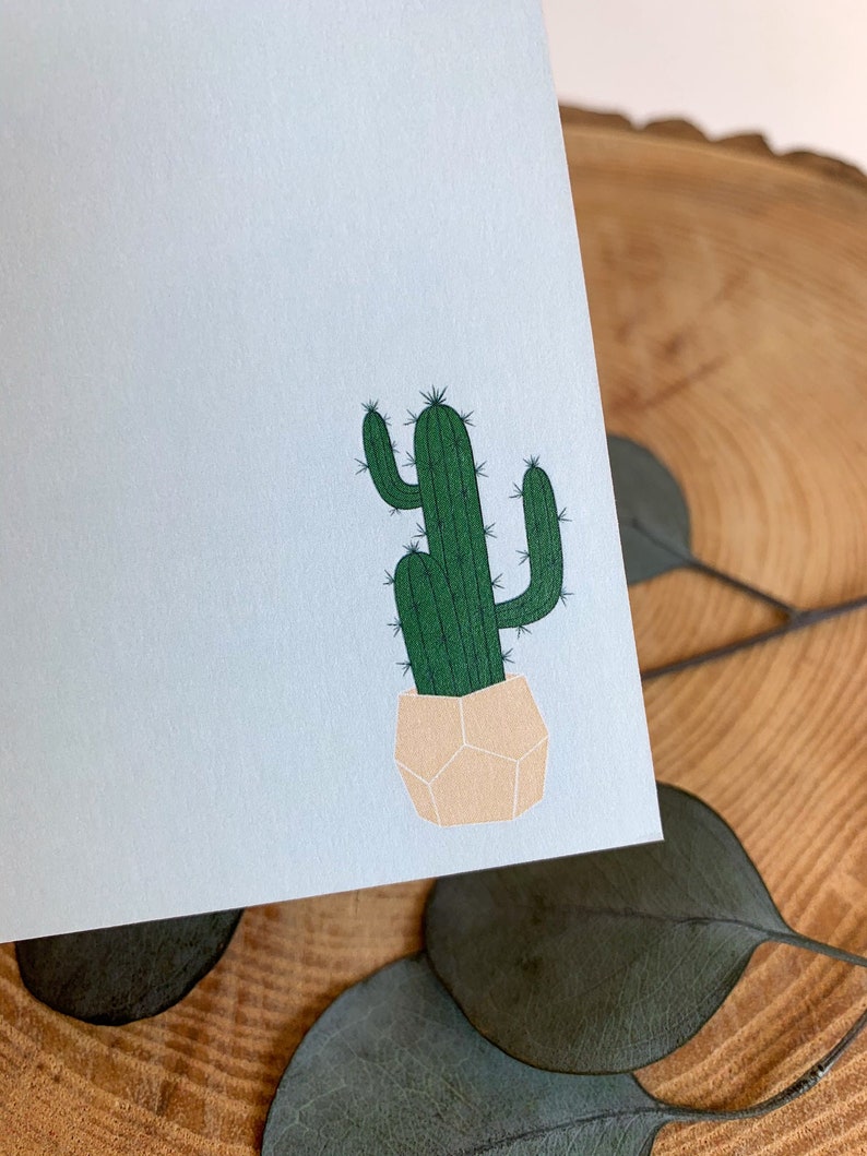 Hope Your Birthday is on Point Greeting Card Illustration Cactus Plants Greeting Card Pun Card Blank Card A2 image 3