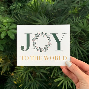 Joy to the World Christmas Cards 5.5 x 4.25 Folded Cards with White Envelopes Christmas Greeting Cards Gifts image 1