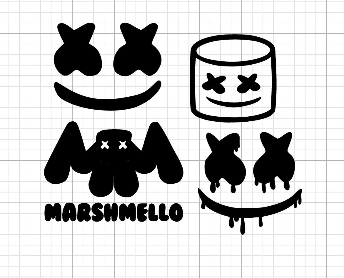 Dj Marshmello, Face, Silhouette, Clipart, INSTANT DOWNLOAD, Svgpngepsdxfaijpg