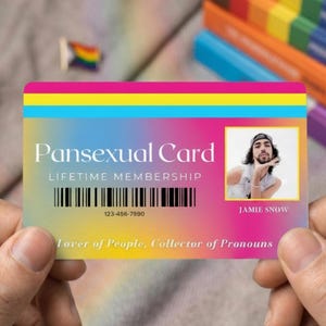 Custom Pansexual ID Card with Photo & Name - Unique LGBTQ+ Pride Gag Gift