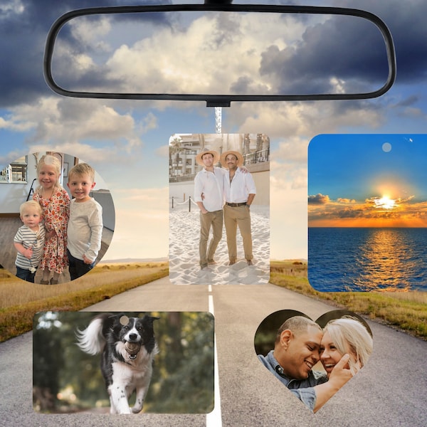 Personalized Car Air Freshener - Custom Photo Gift for him or her - Car Accessories - New Car Gift - Wedding - Birthday Idea - Mother's Day