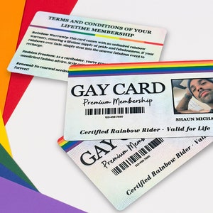 Aangepaste LGBTQ Pride-kaart - Gepersonaliseerde foto Gay Card - Grappig grapcadeau voor lesbiennes, homo's, biseksuelen, transgenders en queers - Premium Rainbow Rider