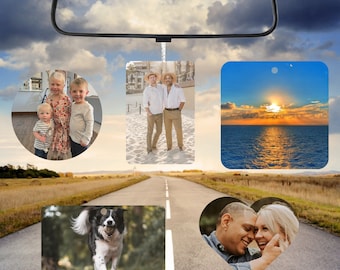 Custom Photo Car Air Freshener - Personalized Double Sided Picture Freshie for Auto Decor