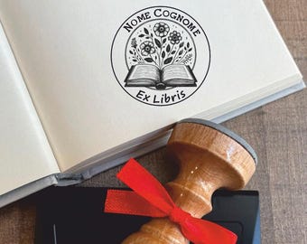 Individueller Ex-Libris-Stempel – Blumenstrauß – 40 mm Durchmesser