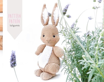 Crocheted Bunny Amigurumi Pattern: 12.5 inch Plush Toy (PDF Pattern)