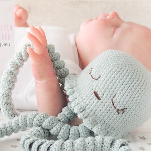 Jellyfish Amigurumi Crochet Pattern: Newborn Toy, Doudou (PDF Pattern)