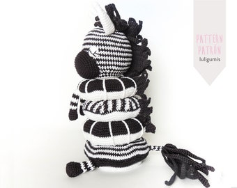 Crochet Zebra Stacking Toy Pattern: Montessori Baby Rings (PDF Pattern)