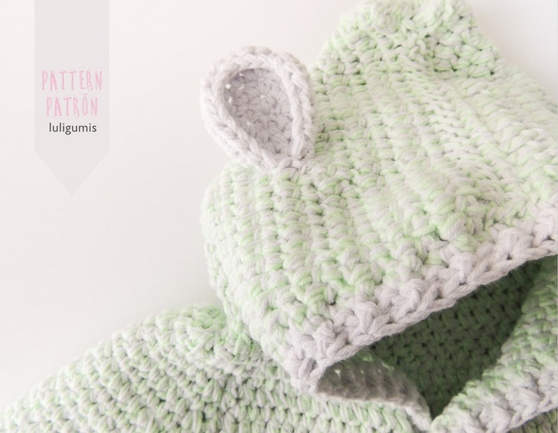 Bear ears baby crochet hoodie pattern, baby crochet hooded cardigan pattern, baby crochet jersey pattern, newborn cardigan crochet pattern image 6