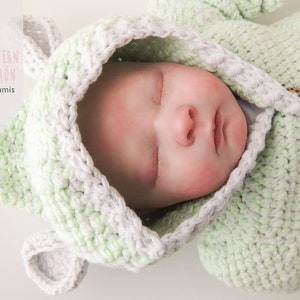 Bear ears baby crochet hoodie pattern, baby crochet hooded cardigan pattern, baby crochet jersey pattern, newborn cardigan crochet pattern image 5