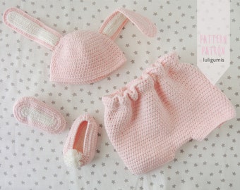 Bunny newborn props crochet pattern baby bunny crochet props animal crochet pattern for babies