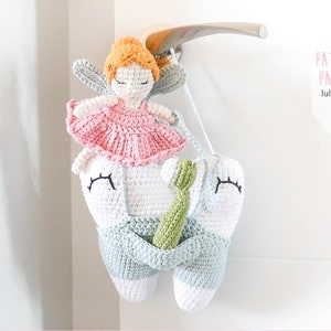 Tooth fairy crochet pattern tooth fairy amigurumi pattern tooth fairy pillow pattern tooth fairy bag