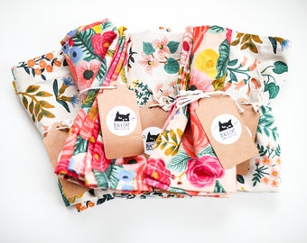 Rifle Paper Co. Floral Canvas Tea Towel, Decorative Kitchen Decor, Handmade Canvas Tea Towel