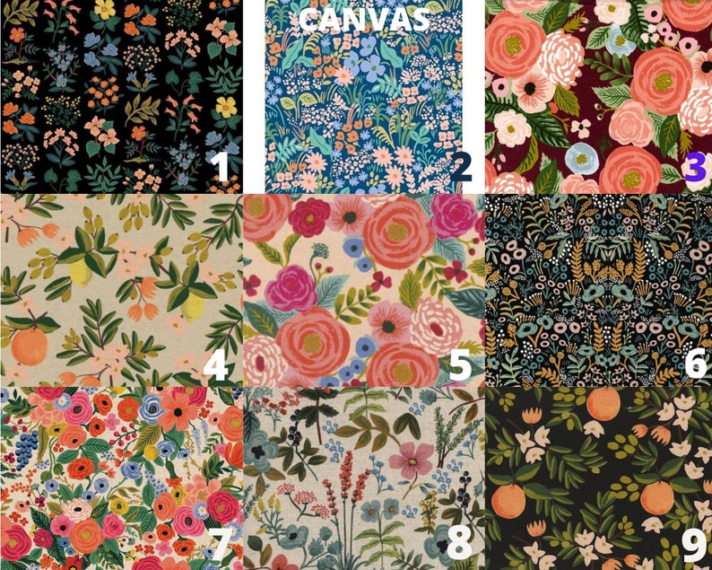 Rifle Paper Canvas Print Wall Hanging, Canvas Wall Hanging, Wall Art, Floral Wall Art, Living Room Decor, Rifle Paper Co Fabric Art image 2