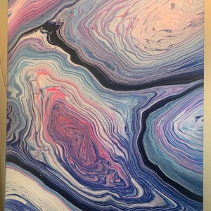 Large Acrylic Pour Painting - Cosmic Rings