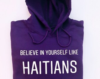 Sweat à capuche Haitian violet et blanc