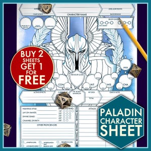 DND 5E Sheet PALADIN - DnD Character Sheets - PDF para Dungeons and Dragons 5ª Edição
