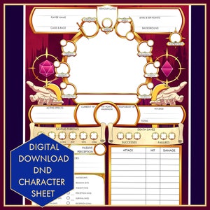 D&D 5E Character Sheets - DND Sheet - PDF for Dungeons and Dragons 5th Edition