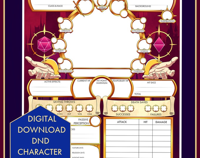 D D.pdf Hoja de personaje de DnD 5e: PDF compatible con Dungeons and Dragons de ...