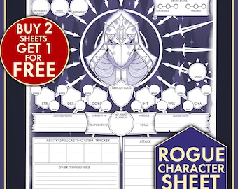 Rogue Class Character DND 5E Sheets
