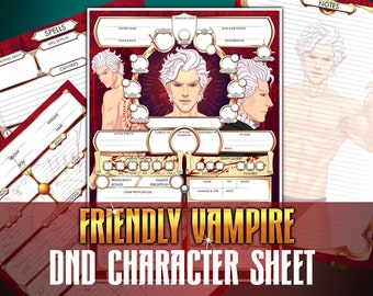 Vampire Astarion DnD 5E Character Sheet, PDF Sheet Digital Download, Dungeons and Dragons 5th Edition, Dnd funny gift