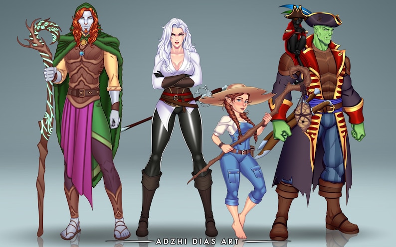 DND PARTY GROUP COMMISSION ART
