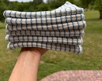 Set of 6 Worlds Best Amish Store Dishcloths Blue
