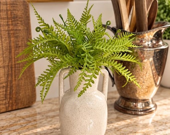 Mini Faux Rosemary Topiary in Stone Pot