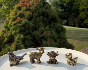 Set of 4 Miniature Brass Collectibles