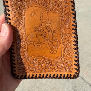 Vintage Arizona Ranch Tooled Leather Wallet | Charles Ward Rancho Roca Roja | 7 Lazy T Ranch Camp Verde