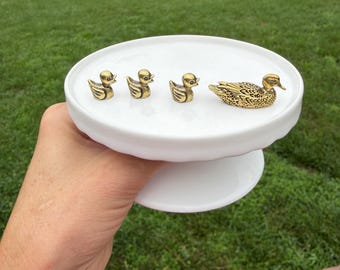 Set of Miniature Brass Duck Family