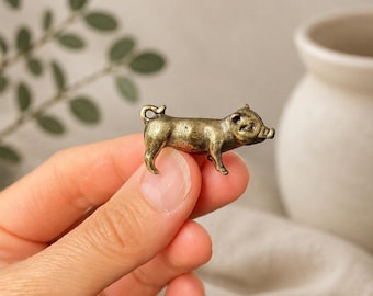 Miniature Brass Pig