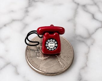 Miniature Metal Retro Red Phone