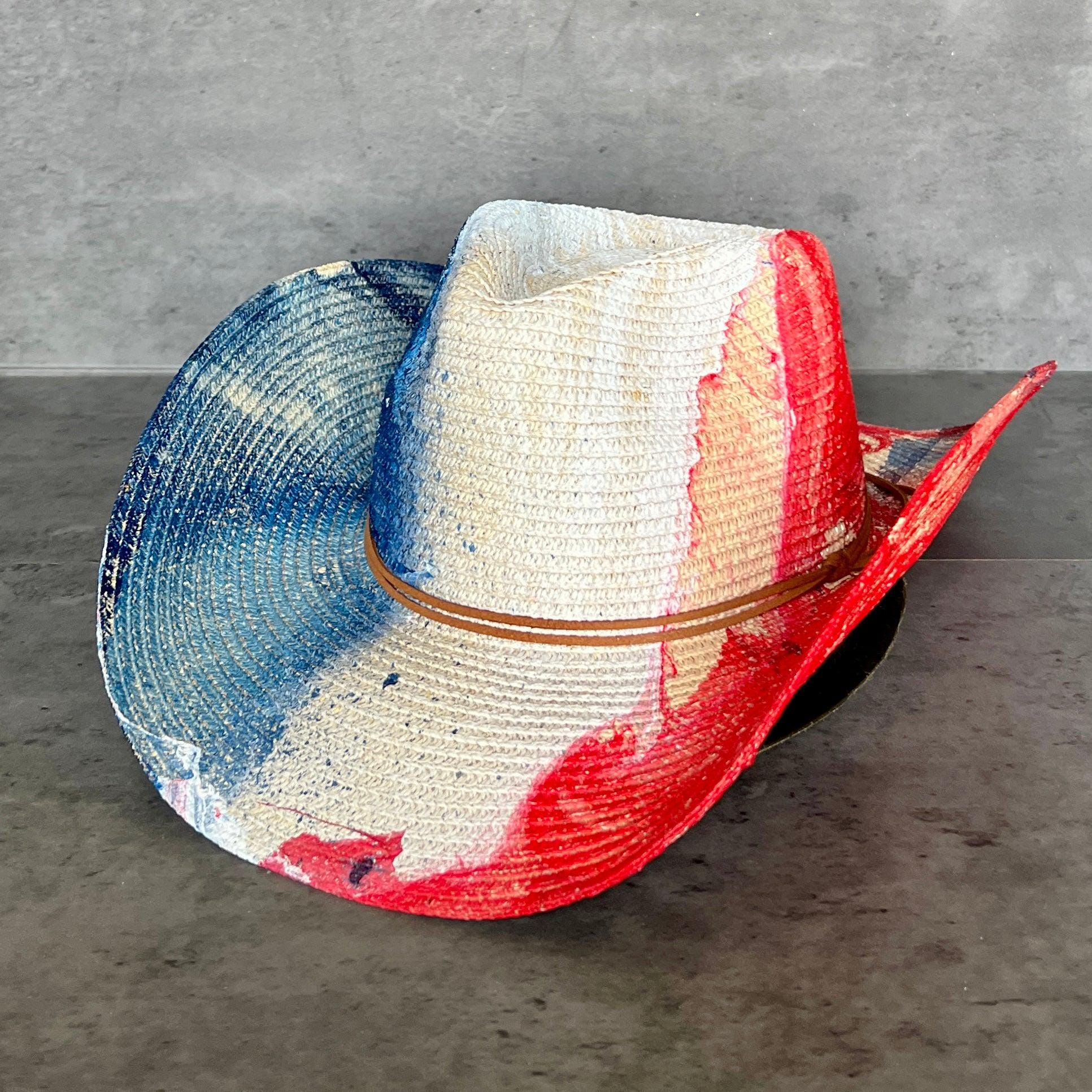 Red White and Blue Straw Hat - Etsy display picture 2