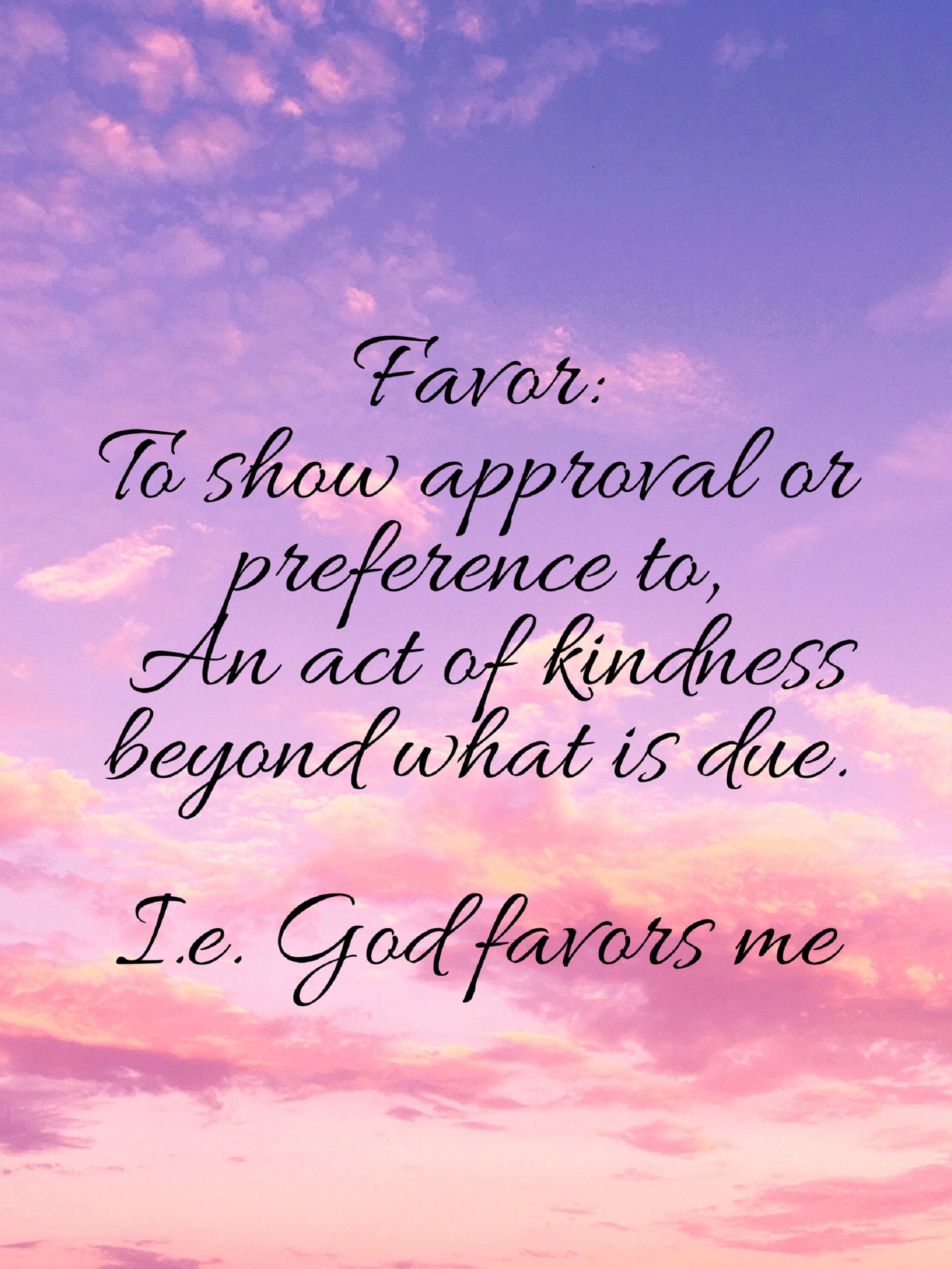 Definition of Favor Downloadable print featuring example of Etsy