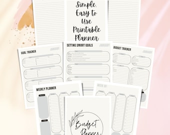 Budget Printable PDF Planner | Monthly Budget | Paycheck Budget Tracker | Weekly Budget Template | Finance & Budget Planner |