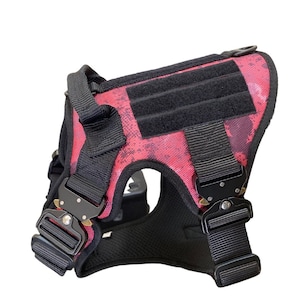 Tactical Pink Camouflage Dog Harness Vest With 3 Metal Clips 4 Metal Buckles for Safety Large Strong Dogs Walking Training Hiking Etsy