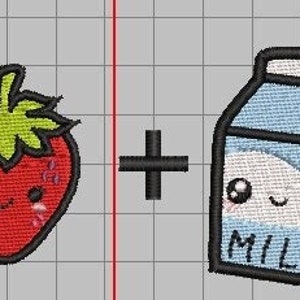 Strawberry Milk formula Machine Embroidery Design File 4x4
