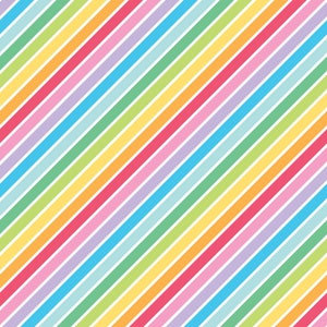 Rainbow Stripes cotton Fabric