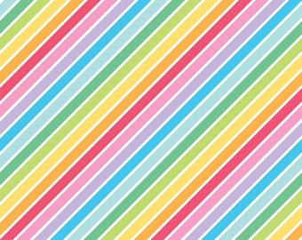 Rainbow Stripes cotton Fabric