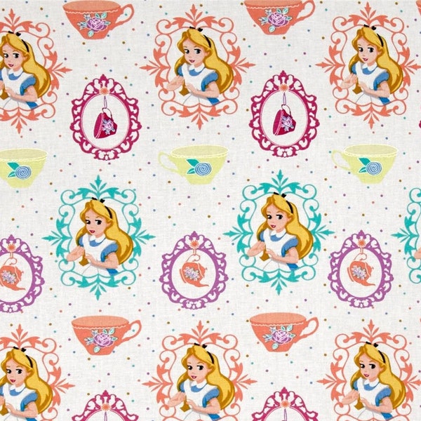 Disney Alice Tea Party cotton Fabric