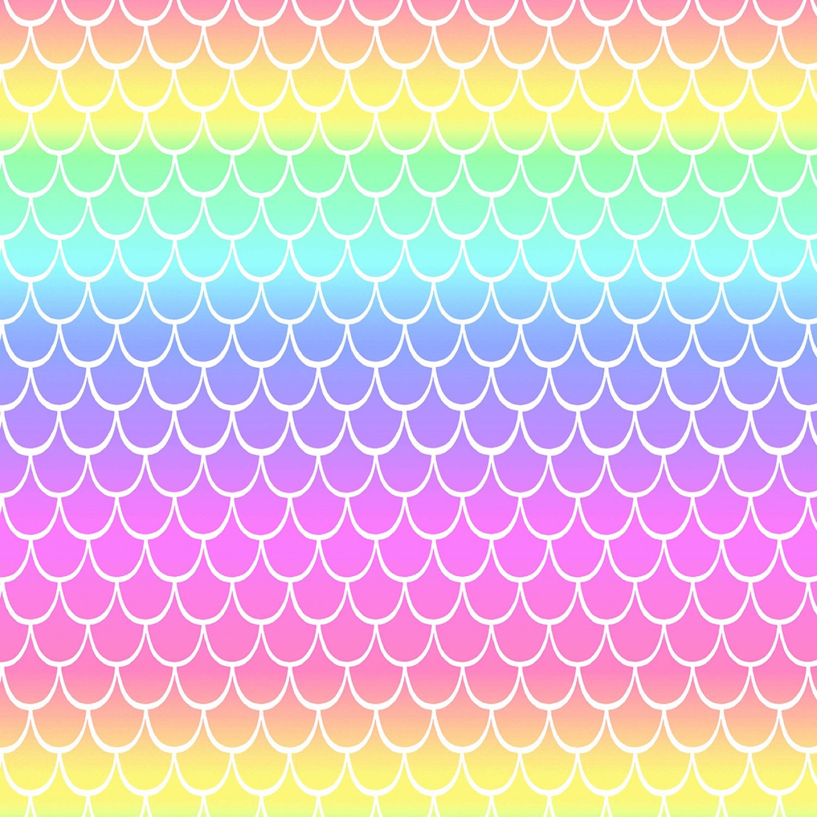 Pastel Rainbow Mermaid scales cotton Fabric | Etsy