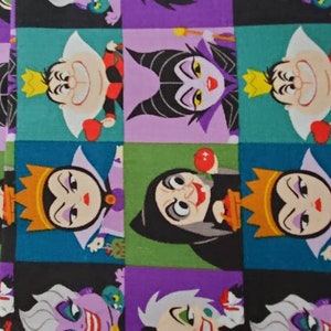 Disney Villains square cotton Fabric
