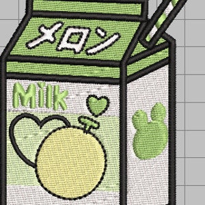 Japanese Melon Milk Carton Machine Embroidery Design File 4x4