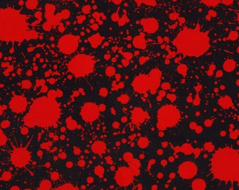 Red Splatter cotton Fabric