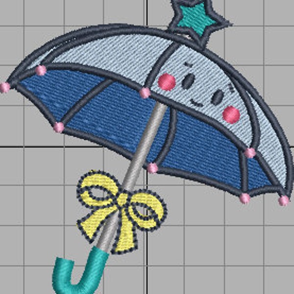 Cute Umbrella Machine Embroidery Design File
