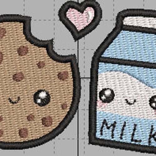 Cookies and Milk Machine Embroidery Design File 4x4 Etsy
