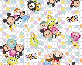 Disney Tsum Tsum Logo cotton Fabric