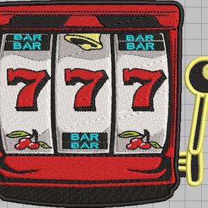 Lucky Slot Machine Embroidery Design File 2 sizes